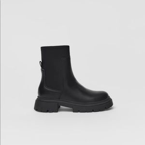 NEW Zara Girls Black Sock Boots